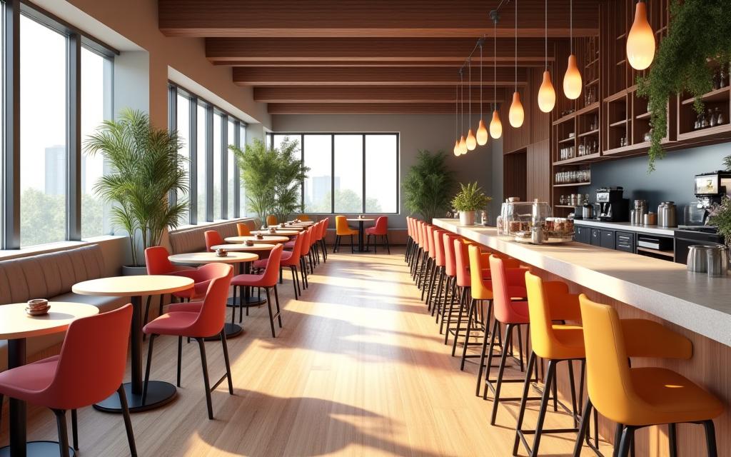 Cafeteria design pour les employés.