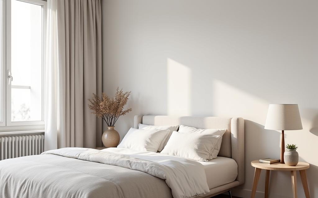 Chambre épurée dans l'appartement haussmannien.